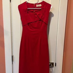 Bettie Page by Tatyana retro pinup rockabilly red wiggle dress